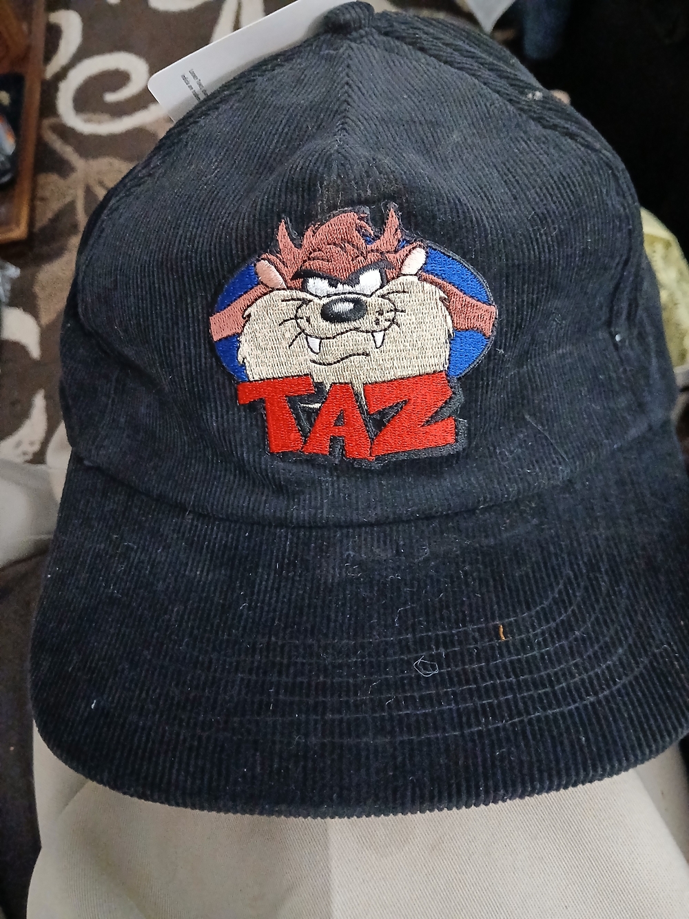 Warner Bros. Black Corduroy TAZ Embroidered Cap